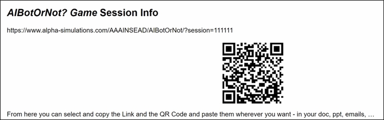 Session Link & QR Code